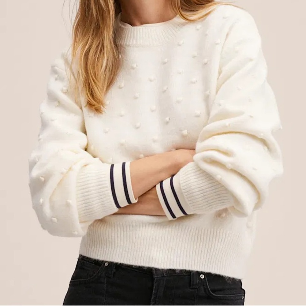 Mango Puff Textured Sweater